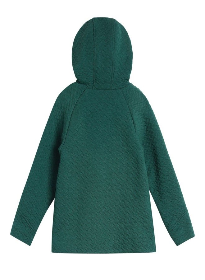 miniklub Baby Hooded Full Sleeve Knitted Cotton Green Color Jacket (3-6M) - Image 2