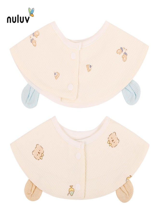 Nuluv Baby Bibs, Soft, Hypoallergenic, Snap Button Bibs for Newborns 0+ Months, Eco-Friendly, Super Absorbent, Made with 100% Organic Cotton, Multi Color on Off-White Base, Pack of 2 - Image 2