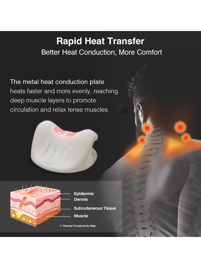 Generic Wireless Heated Neck and Shoulder Stretcher Pillow, 2-in-1 Cervical Traction & Pain Relief Device with C-Shaped Arch, Dual Traction Angles & 3-Level Adjustable Heat for Ultimate Relaxation  - Image 3