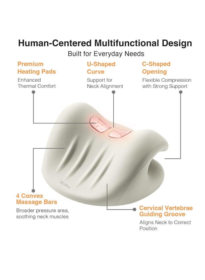 Generic Wireless Heated Neck and Shoulder Stretcher Pillow, 2-in-1 Cervical Traction & Pain Relief Device with C-Shaped Arch, Dual Traction Angles & 3-Level Adjustable Heat for Ultimate Relaxation  - Image 5