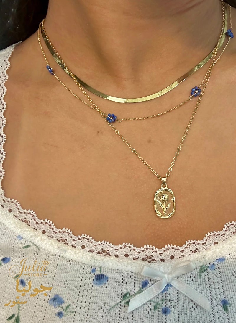Julia Store 18K Gold Plated Stainless Steel Tulip Love Icon Medallion Eternal Love Hypoallergic Trendy Dainty Pendant Necklace - Image 2