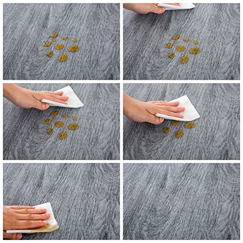 LIBERECOO Round Vinyl Fitted Tablecloth with Flannel Backing Elastic Edge Table Cover Waterproof Stain-Resistant Wipeable Tablcloths Fits 45-56" Round Tables - Image 4