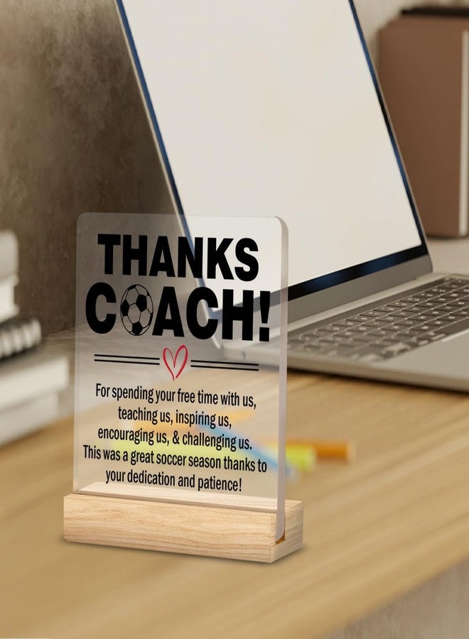 ZOSAN Soccer Coach Thank You Gifts, End of Season Soccer Gifts, Appreciation Gifts for Soccer Coach Clear Desk Decorative Sign Home Office Acrylic Decor - Image 3