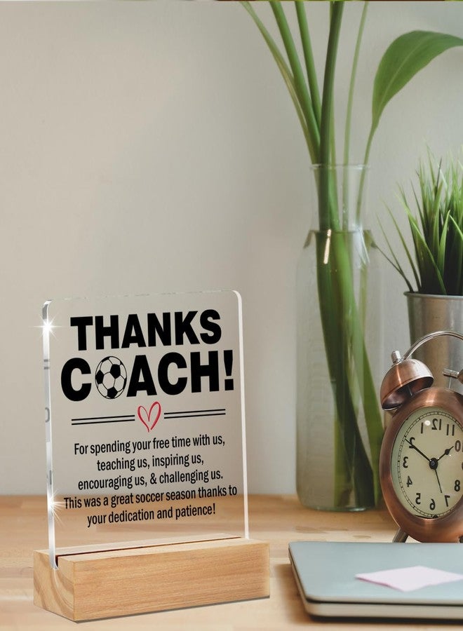 ZOSAN Soccer Coach Thank You Gifts, End of Season Soccer Gifts, Appreciation Gifts for Soccer Coach Clear Desk Decorative Sign Home Office Acrylic Decor - Image 4