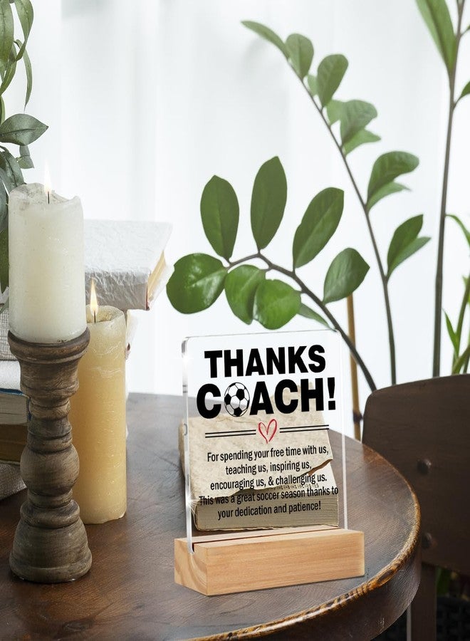 ZOSAN Soccer Coach Thank You Gifts, End of Season Soccer Gifts, Appreciation Gifts for Soccer Coach Clear Desk Decorative Sign Home Office Acrylic Decor - Image 5