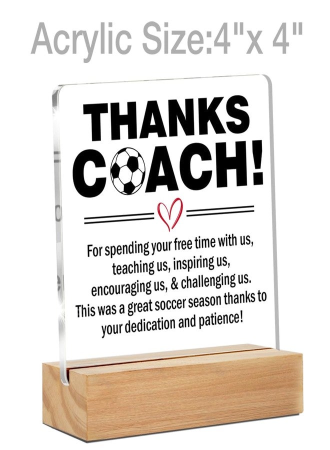 ZOSAN Soccer Coach Thank You Gifts, End of Season Soccer Gifts, Appreciation Gifts for Soccer Coach Clear Desk Decorative Sign Home Office Acrylic Decor - Image 2