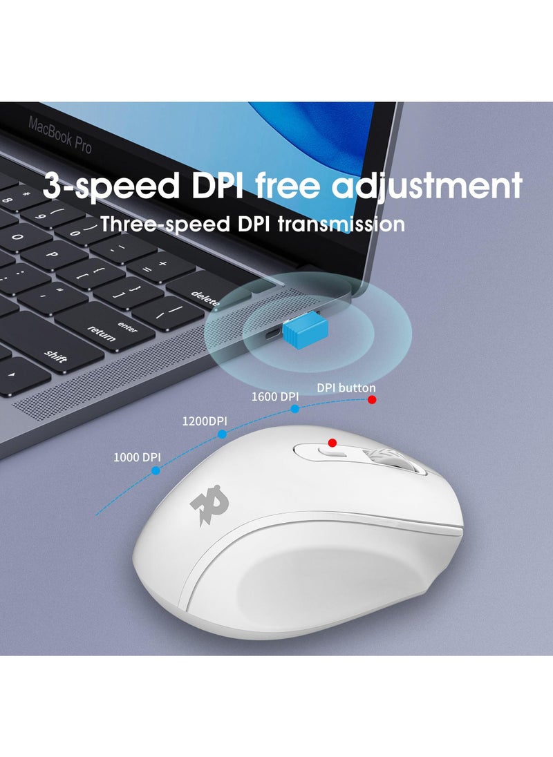 Rock Pow - Wireless Mouse Ergonomic PC Mouse with USB Receiver for Computer Laptop Desktop 3 DPI Adjustable Silent Click Comfortable Ergo Mouse 10M Wireless Connection Ultra-fast Scroll - Image 1