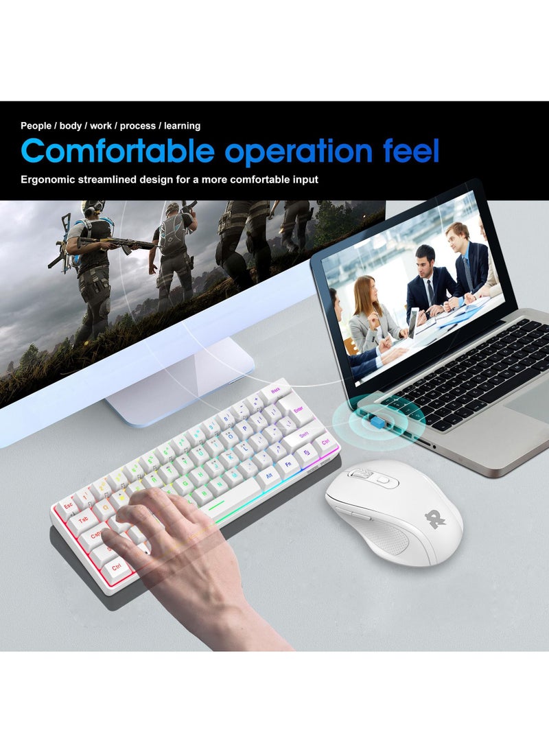 Rock Pow - Wireless Mouse Ergonomic PC Mouse with USB Receiver for Computer Laptop Desktop 3 DPI Adjustable Silent Click Comfortable Ergo Mouse 10M Wireless Connection Ultra-fast Scroll - Image 1