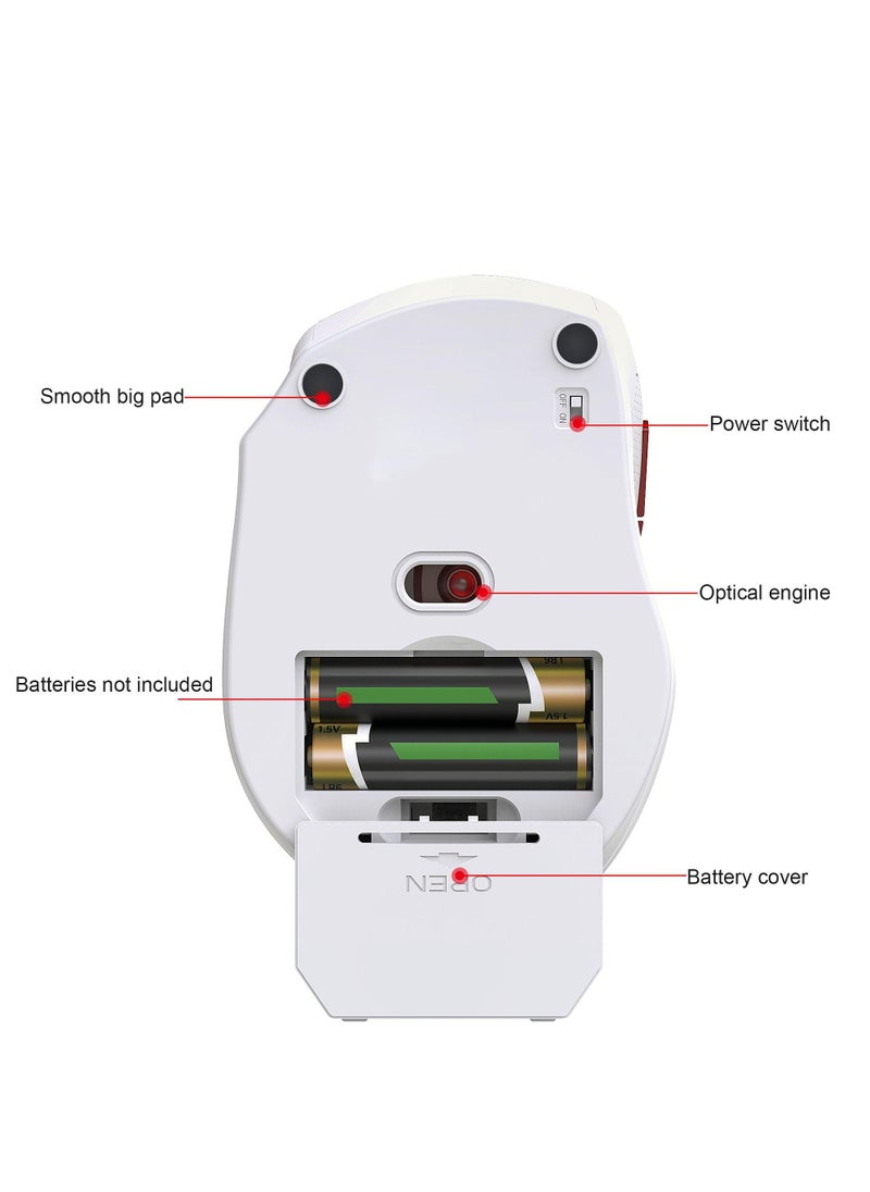 Rock Pow - Wireless Mouse Ergonomic PC Mouse with USB Receiver for Computer Laptop Desktop 3 DPI Adjustable Silent Click Comfortable Ergo Mouse 10M Wireless Connection Ultra-fast Scroll - Image 1