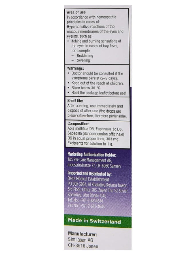 Similasan Single-Use Allergy Eye Relief 0.4 ml - Image 2