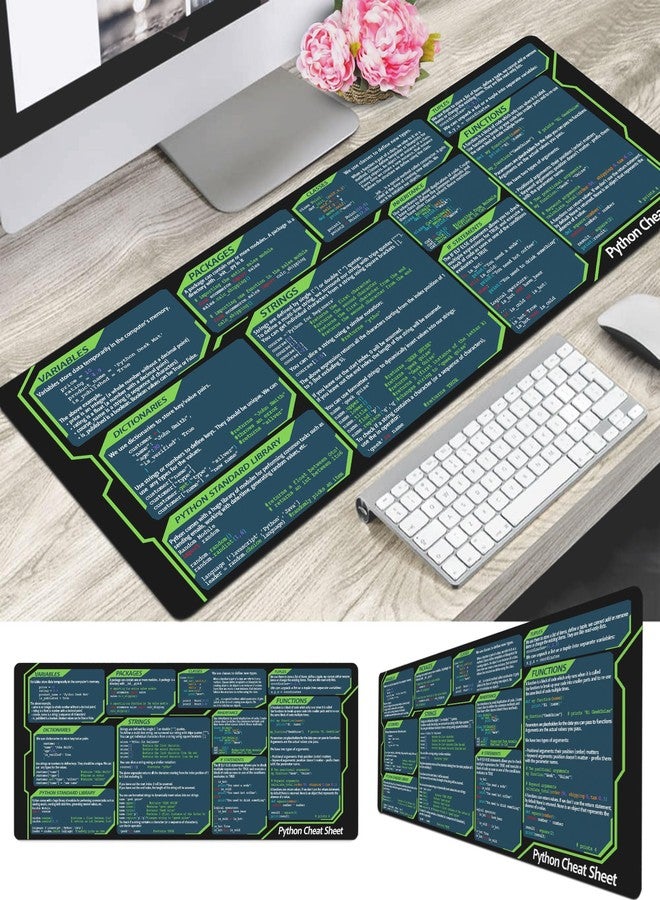 Designfullprint Python Cheat Sheet Mousepad for Beginner, Python Reference Guide Desk Mat, Python CheatSheet for Software Engineers, Gift for AI Programmer Desk Mat KMH - Image 2