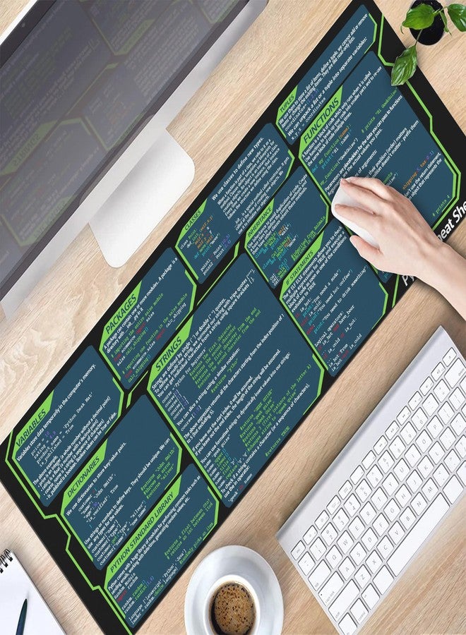 Designfullprint Python Cheat Sheet Mousepad for Beginner, Python Reference Guide Desk Mat, Python CheatSheet for Software Engineers, Gift for AI Programmer Desk Mat KMH - Image 5