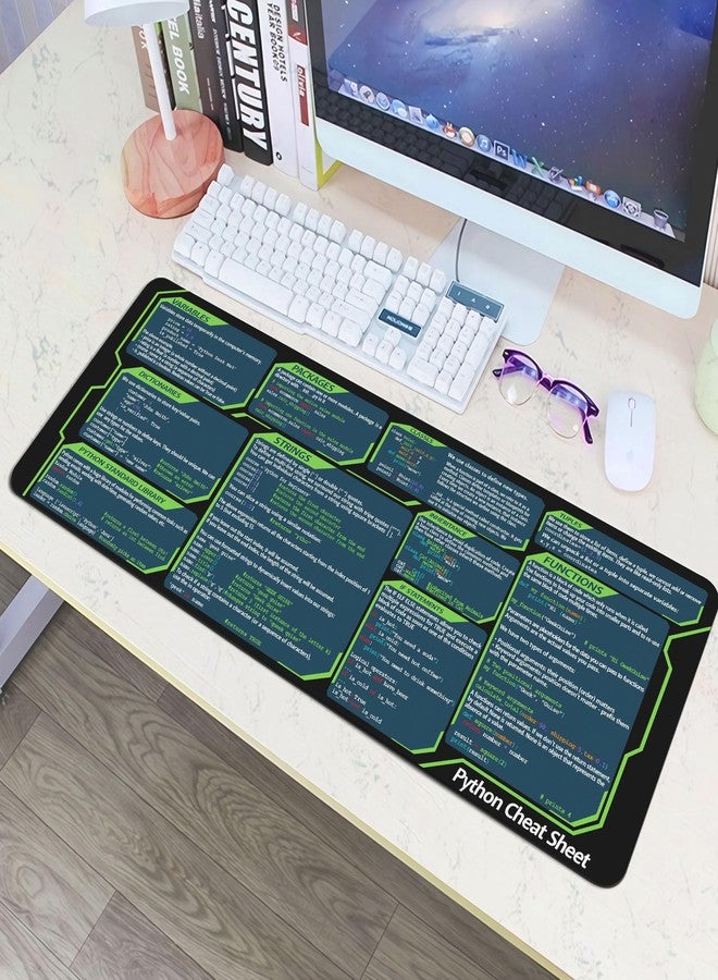 Designfullprint Python Cheat Sheet Mousepad for Beginner, Python Reference Guide Desk Mat, Python CheatSheet for Software Engineers, Gift for AI Programmer Desk Mat KMH - Image 3