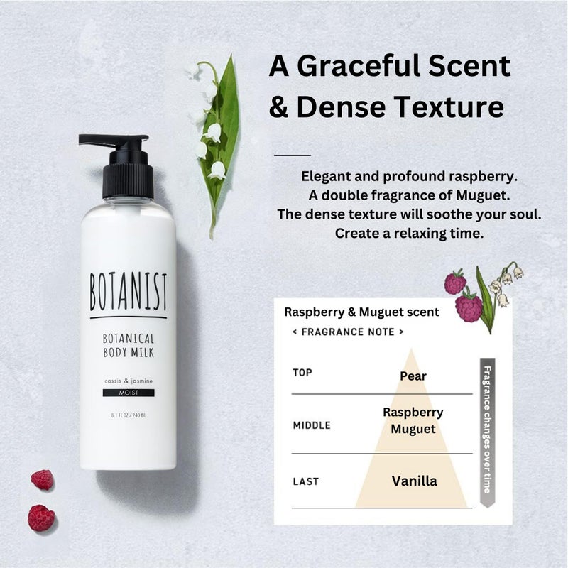 Botanist Shea Butter Body Lotion for Women, Dry Skin Moisturizer for Sensitive Skin by Argan Oil & Squalane, Full Body Moisturizer & Natural Body Lotion from Japan, MOIST, Cassis & Jasmine, 8.1 Fl Oz - Image 5