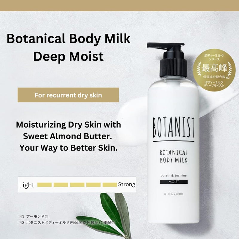 Botanist Shea Butter Body Lotion for Women, Dry Skin Moisturizer for Sensitive Skin by Argan Oil & Squalane, Full Body Moisturizer & Natural Body Lotion from Japan, MOIST, Cassis & Jasmine, 8.1 Fl Oz - Image 4