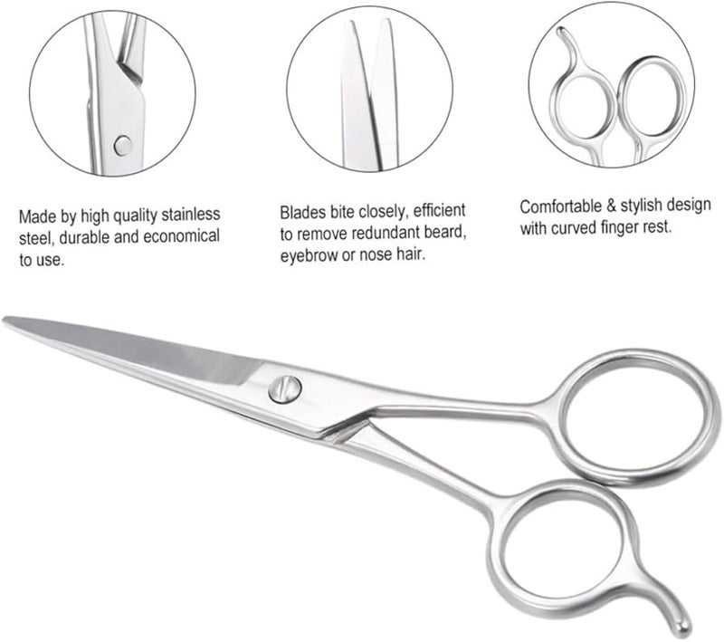 Stainless Steel Beard Scissors For Men Professional Grooming And Eyebrow Trimmer - Image 5