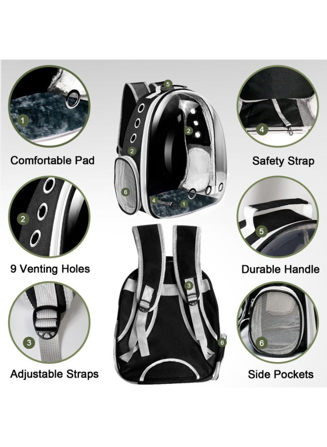 Cat Backpack Carrier, Pet Cat Carrier with Ventilated Design for Carrying Puppy Cats, Pet Carrier Backpack for Traveling/Hiking/Camping/Outdoors Airline Approved Travel Carrier (Black)  - Image 4