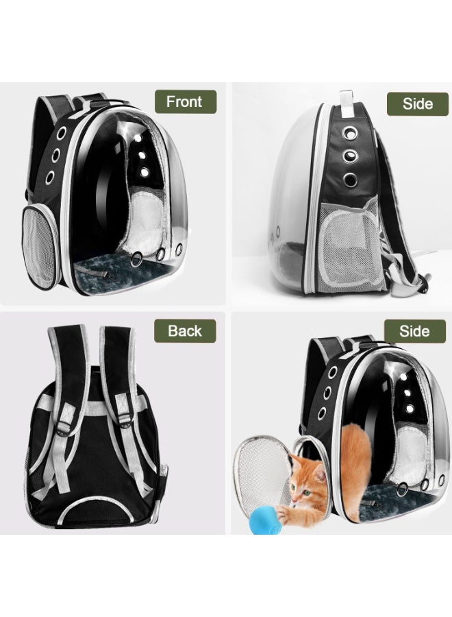 Cat Backpack Carrier, Pet Cat Carrier with Ventilated Design for Carrying Puppy Cats, Pet Carrier Backpack for Traveling/Hiking/Camping/Outdoors Airline Approved Travel Carrier (Black)  - Image 2