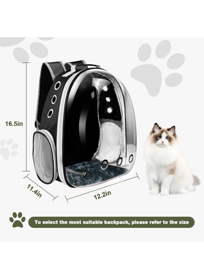 Cat Backpack Carrier, Pet Cat Carrier with Ventilated Design for Carrying Puppy Cats, Pet Carrier Backpack for Traveling/Hiking/Camping/Outdoors Airline Approved Travel Carrier (Black)  - Image 3