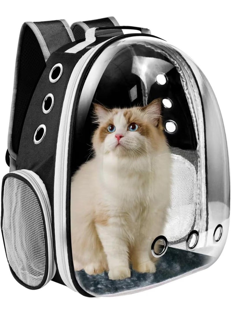 Cat Backpack Carrier, Pet Cat Carrier with Ventilated Design for Carrying Puppy Cats, Pet Carrier Backpack for Traveling/Hiking/Camping/Outdoors Airline Approved Travel Carrier (Black)  - Image 1