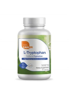 L-Tryptophan 500mg Supplement, High Potency Serotonin Booster, Certified Kosher, 60 Capsules