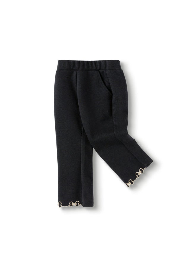 Balabala Versatile Kids' Pants Girls' Knitted Trousers Spring/autumn Casual Pants With Exquisite Minimalist Bow Embroidery Sweet Style - Image 2