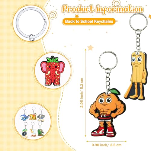 GREAWOD Italian Brainrot Keychains Quirky Cartoon Character Charms with Durable Metal Key Rings, Multicolor Meme-Style Accessories (36) - Image 2