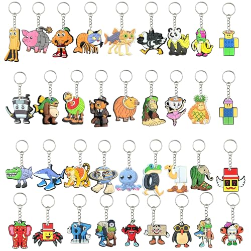 GREAWOD Italian Brainrot Keychains Quirky Cartoon Character Charms with Durable Metal Key Rings, Multicolor Meme-Style Accessories (36) - Image 1