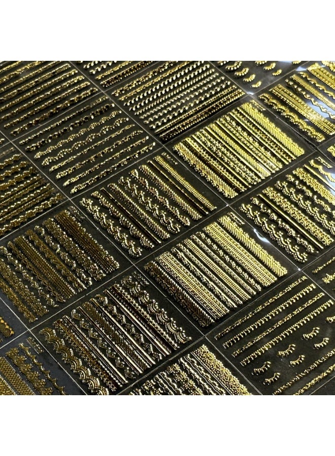 30 ورقة من ملصقات أظافر ذهبية اللون، ملصقات أظافر ذهبية من الدانتيل، ملصقات أظافر ذهبية ذاتية اللصق ثلاثية الأبعاد، أظافر أكريليك، تصميم ذاتي، لوازم أظافر للنساء - Image 5