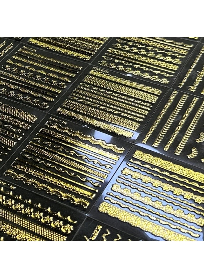 30 ورقة من ملصقات أظافر ذهبية اللون، ملصقات أظافر ذهبية من الدانتيل، ملصقات أظافر ذهبية ذاتية اللصق ثلاثية الأبعاد، أظافر أكريليك، تصميم ذاتي، لوازم أظافر للنساء - Image 4