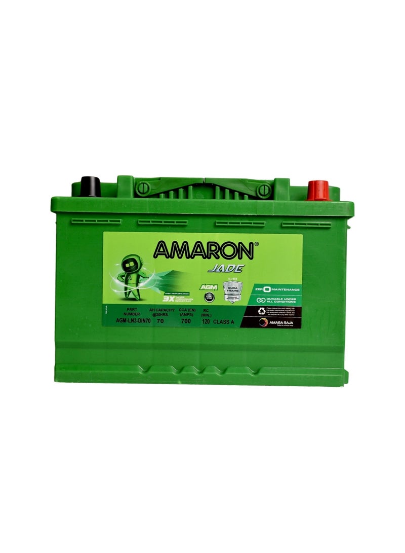 Amaron Car Battery - 70AH - 760CCA - 120RC - LN3/H6 - B13 - Image 1
