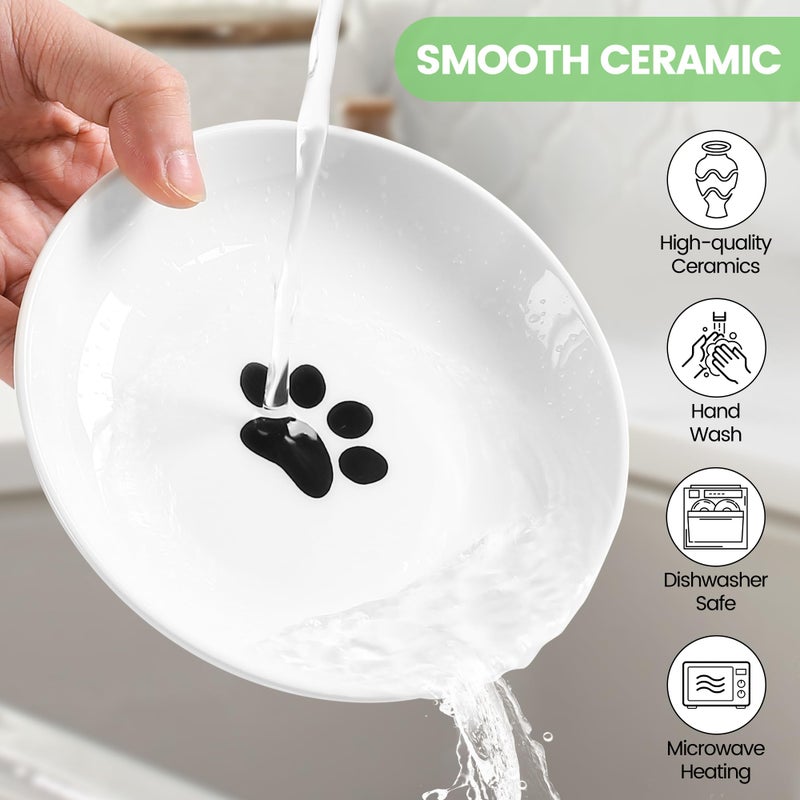 Kitwinney Ceramic Cat Bowls, 2 Pack - Raised, Whisker Friendly, Anti-Vomiting Cat Food Plates - Hygienic, Secure Material, Elegant Stand, 10 oz, for Indoor Cats & Kittens - Image 5