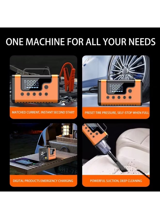 BlueFire 3000A Jump Starter with Air Compressor, Power Bank, LED Light & Built-in Vacuum – Multifunctional Emergency Car Starter 12V | CE Certified All-in-One Device with 150 PSI Compressor, Power Bank, LED SOS Light, and Mini Vacuum | Portable Car Booster for SUV, Truck & Motorcycle | Smart Protection System, Fast Charging USB/Type-C Ports | Works in Extreme Cold -30°C | Perfect for Car Maintenance, Road Trips, and Outdoor Use - Image 3