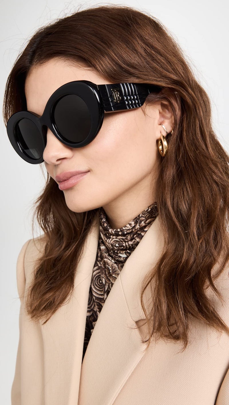 BURBERRY Women's Margot Sunglasses, Black/Dark Grey, One Size - Image 3