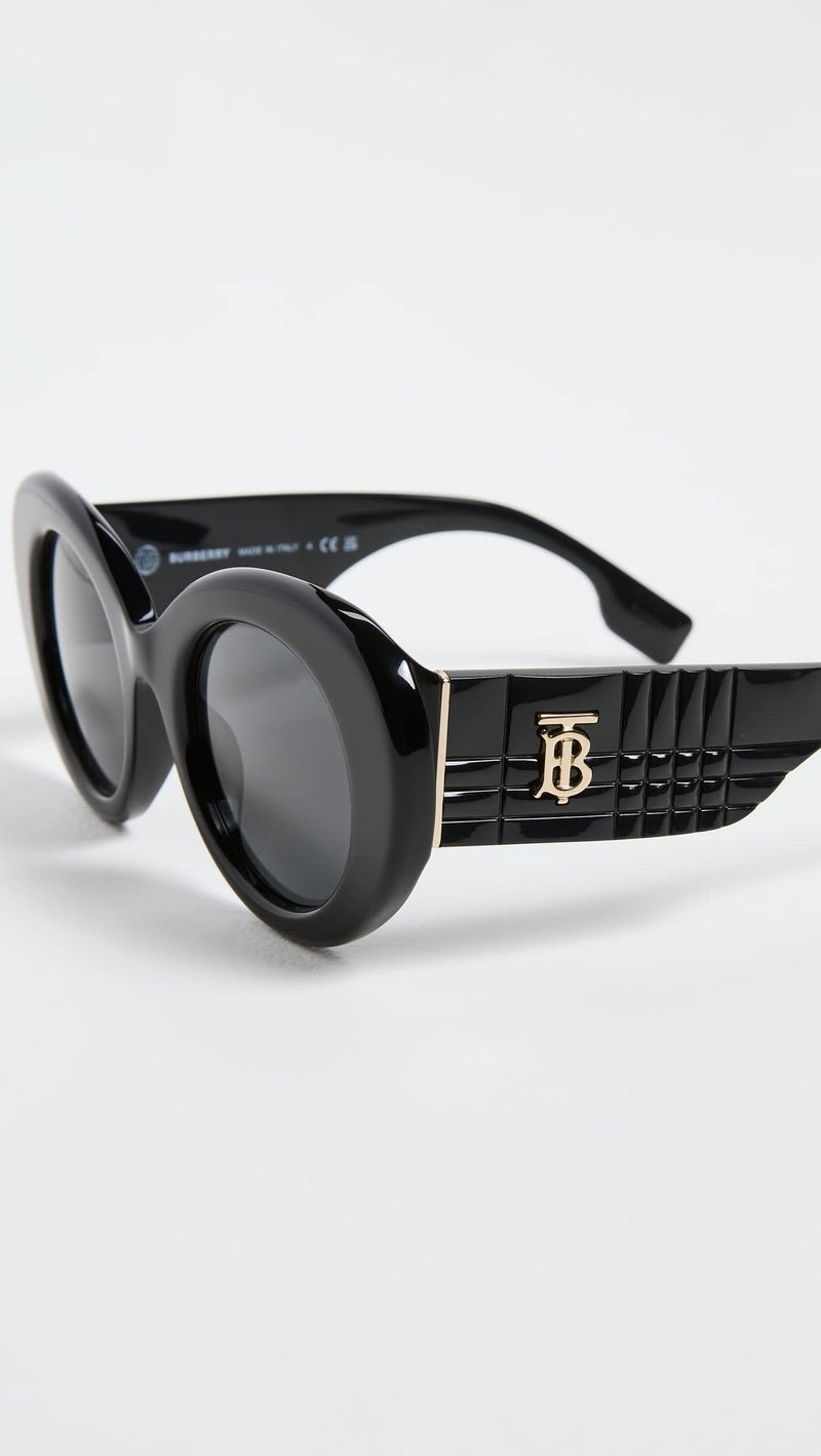 BURBERRY Women's Margot Sunglasses, Black/Dark Grey, One Size - Image 4