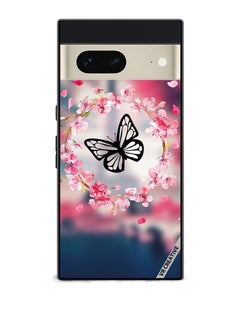Protective Case Cover For Google Pixel 7 Butterfly in Flower Ring Design Multicolour