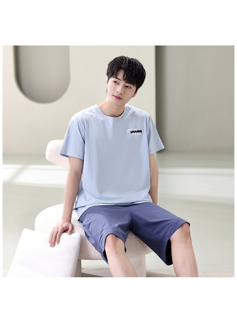 Fashionable Men's Summer Casual Short Sleeved Shorts Home Suit  - Image 1