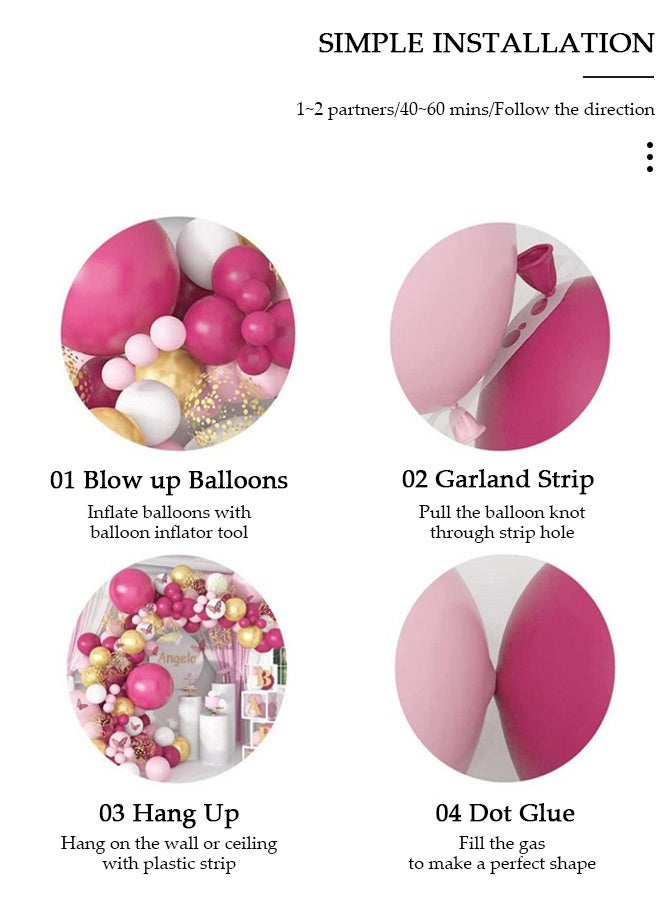 DUNISO 129PCS PCS Balloon Garland Arch Kit With Butterfly Stickers Metallic Pastel White Latex Balloons Set For Baby Wedding Birthday Party Background Decorations School Opening Ceremony - Image 4