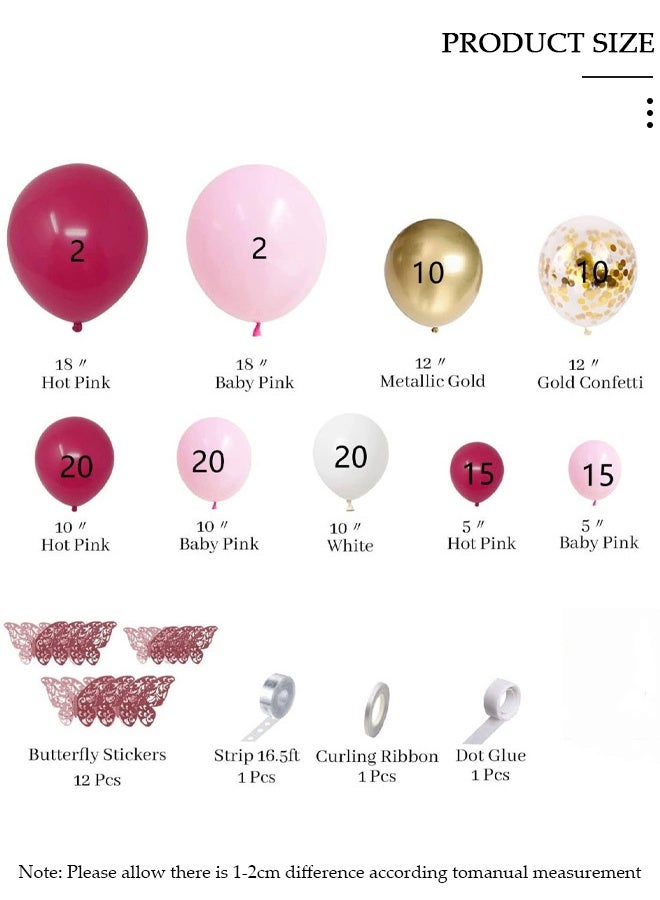 DUNISO 129PCS PCS Balloon Garland Arch Kit With Butterfly Stickers Metallic Pastel White Latex Balloons Set For Baby Wedding Birthday Party Background Decorations School Opening Ceremony - Image 2