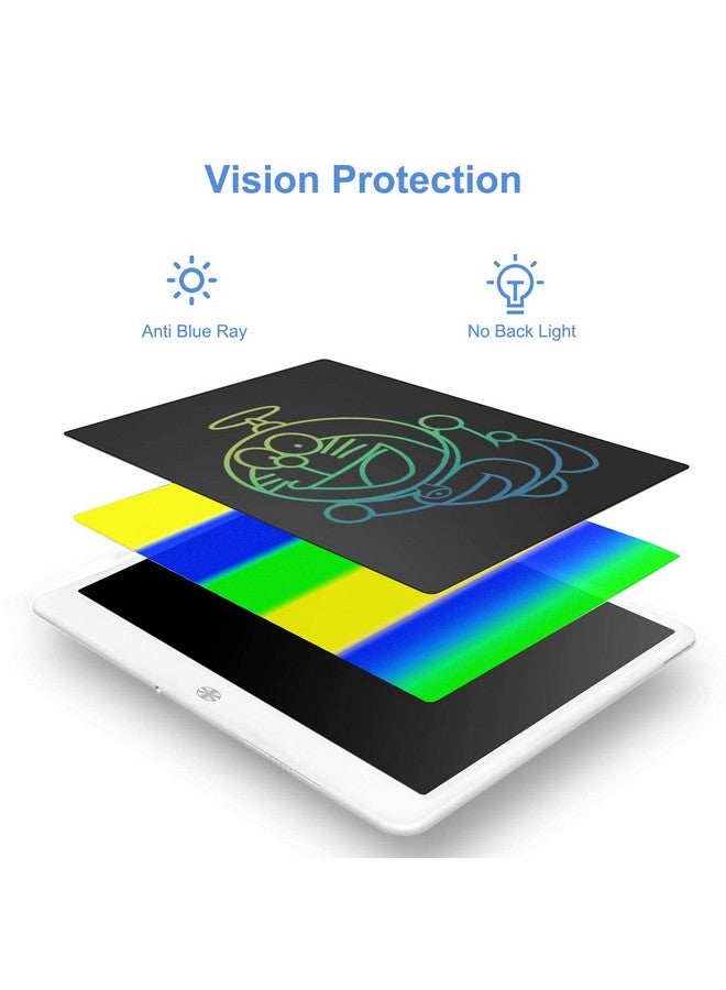 Proffisy LCD Writing Tablets, 15 Inch Colorful E-Writing Pad, Paperless MeMo E-Note Board for Kids Drawing, Learning, Portable Elecrtonic Handwriting Board for Home School Office (White) - Image 4