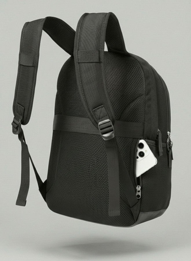 TRAILKICKER Laptop Backpack, Water Resistant Computer Backpack for Work, Travel & School, 17 Inch Laptop Compartment, 2 Compartments, Ergonomic Shoulder Straps, Black - Image 4