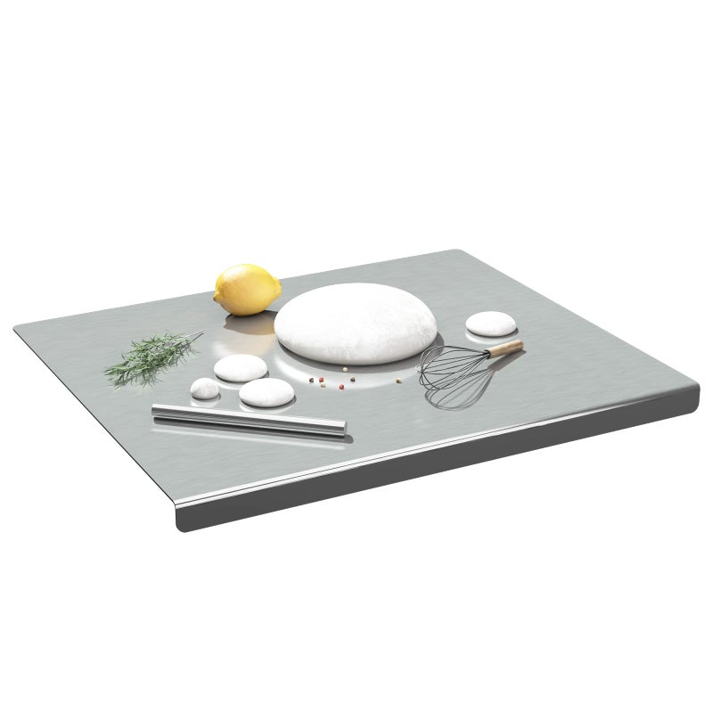 awagas Large 304 Stainless Steel Cutting Chopping Boards 50x50cm20 Heavy Duty Cutting Board Worktop 21kg Thicken Kitchen Pastry Noodle Boards for Kneading Rolling Bread Dough Meat Vegetables