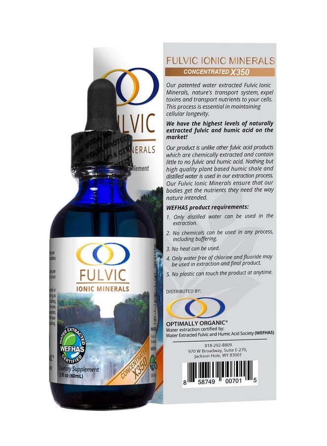 Optimally Organic Water Extracted Fulvic Ionic Minerals X350 - Patented BioActive Fulvic Acid, Humic Acid, Trace Minerals, Electrolytes & Essential Amino Acids - 8+ Month Supply! - Image 2
