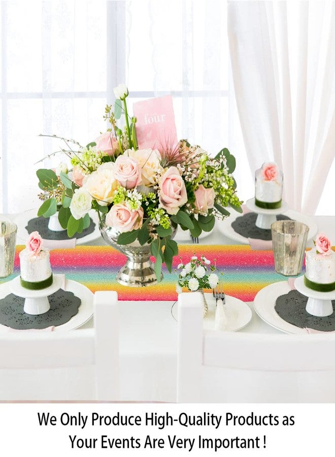ShiDianYi Sequin Table Runner - Rainbow Glitter, 12''x72'', Wedding & Baby Shower, Round Table Runner for Party, Colorful (Rainbow, 12x72) - Image 2
