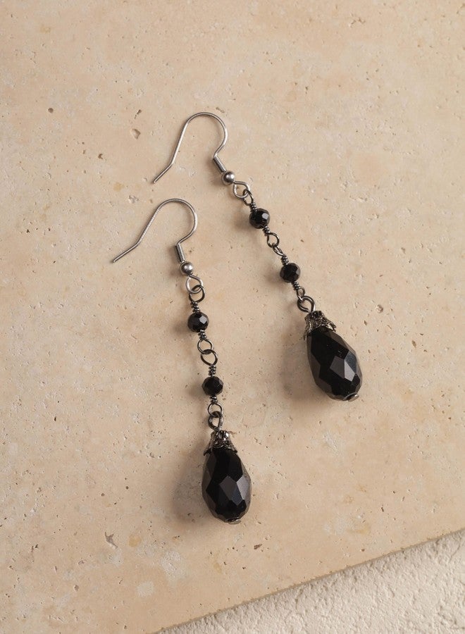 Sacina Black Teardrop Dangle Earrings, Gothic Boho Vintage Earrings, Gothic Jewelry, Christmas Jewelry Gift for Women - Image 5