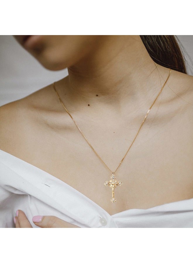LLIYSOUN Cross Pendant Necklace for Women Jewelry Gold Cross Necklaces for Women Cross Necklace Minimalist Trendy Jewelry Valentines Day, Titanium Steel, Cubic Zirconia - Image 2
