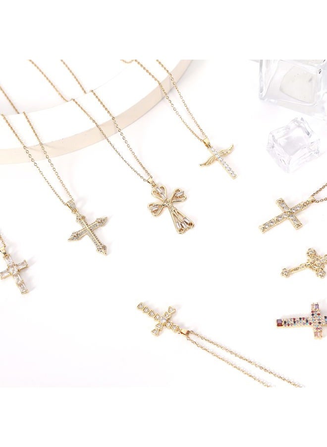 LLIYSOUN Cross Pendant Necklace for Women Jewelry Gold Cross Necklaces for Women Cross Necklace Minimalist Trendy Jewelry Valentines Day, Titanium Steel, Cubic Zirconia - Image 5
