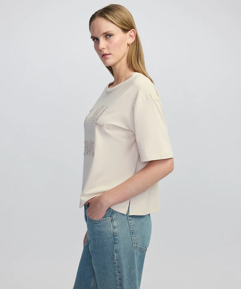 Ipekyol Printed Embroidered T-Shirt