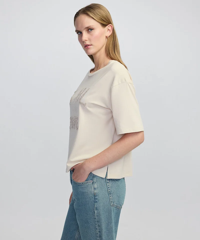 ابيكول Printed Embroidered T-Shirt