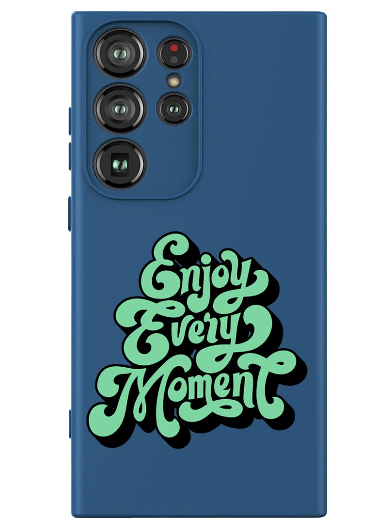 Theodor Protective Slim Fit Case Liquid Silicone Cover with Full Body Protection Anti-Scratch Shockproof Case For Samsung Galaxy S24 Ultra (Blue) - Enjoy Every Mopment-01 - Image 1